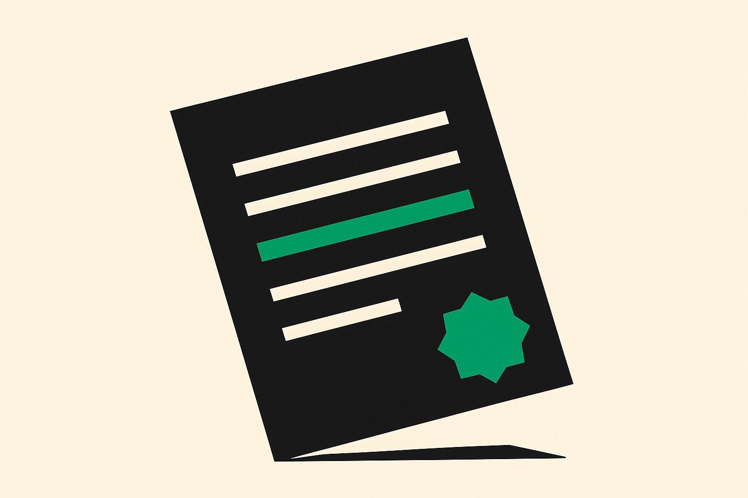 A geometric resolution document with a corner seal, representing an authorized church property transaction