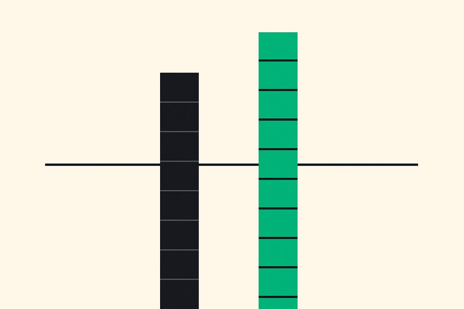 Geometric ledger columns being tallied, representing a church budget approval vote