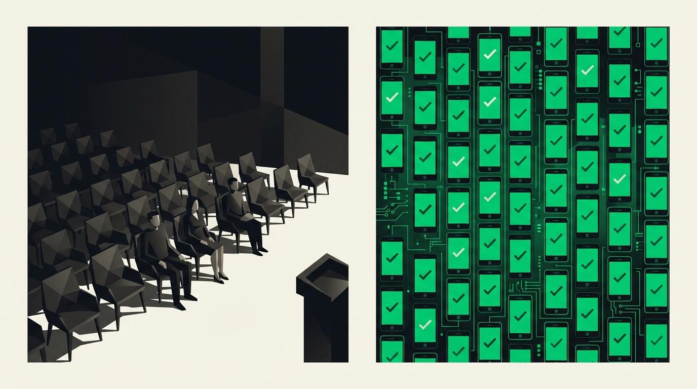 Comparison of physical meeting attendance vs digital voting participation
