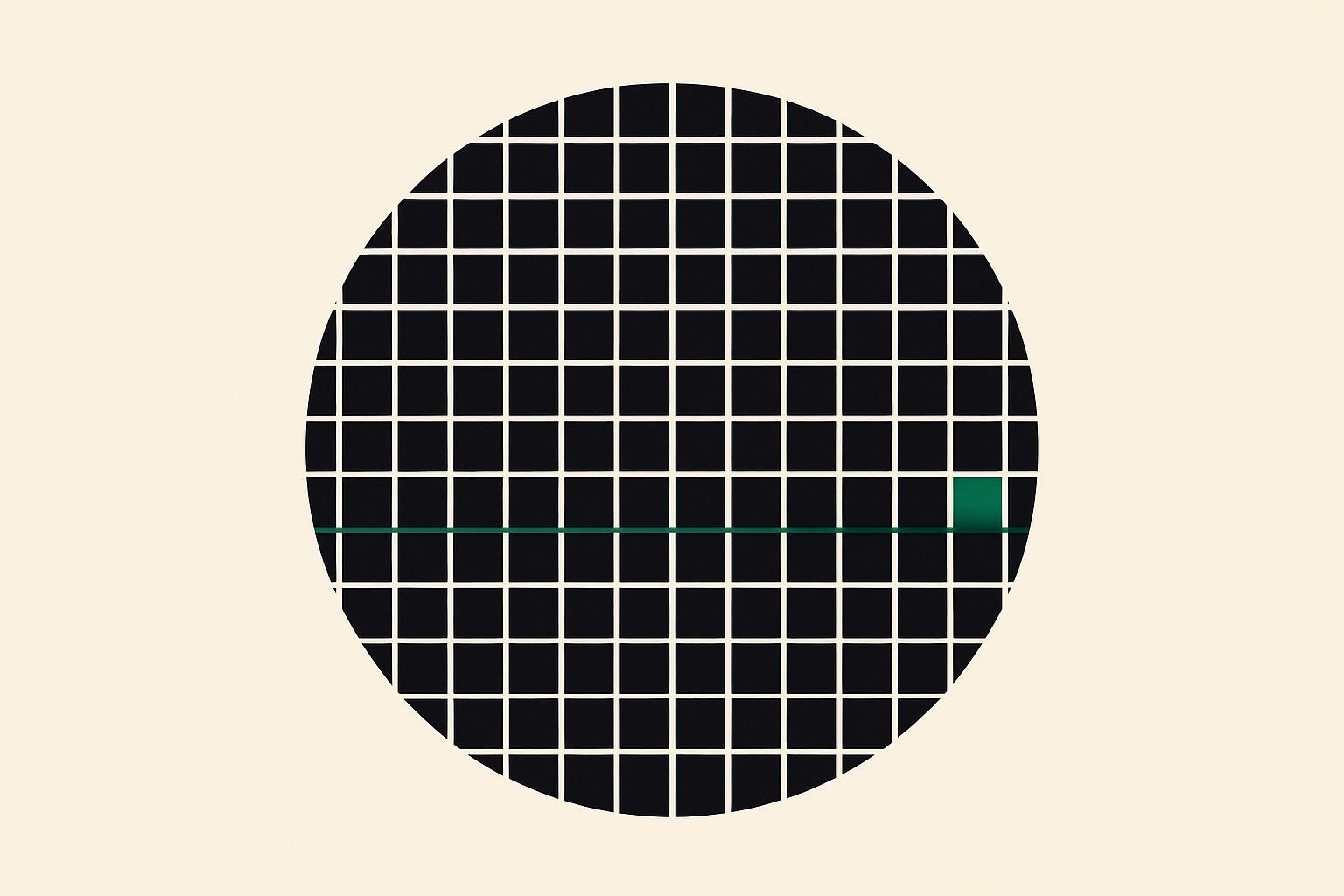 Geometric figures filling a portion of a meeting space, representing a quorum threshold being met